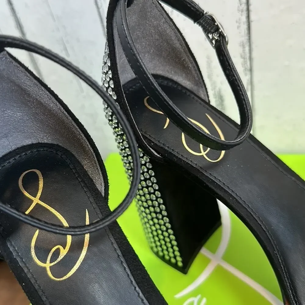 Sam Edelman Black Platform Sandals with Silver Studs